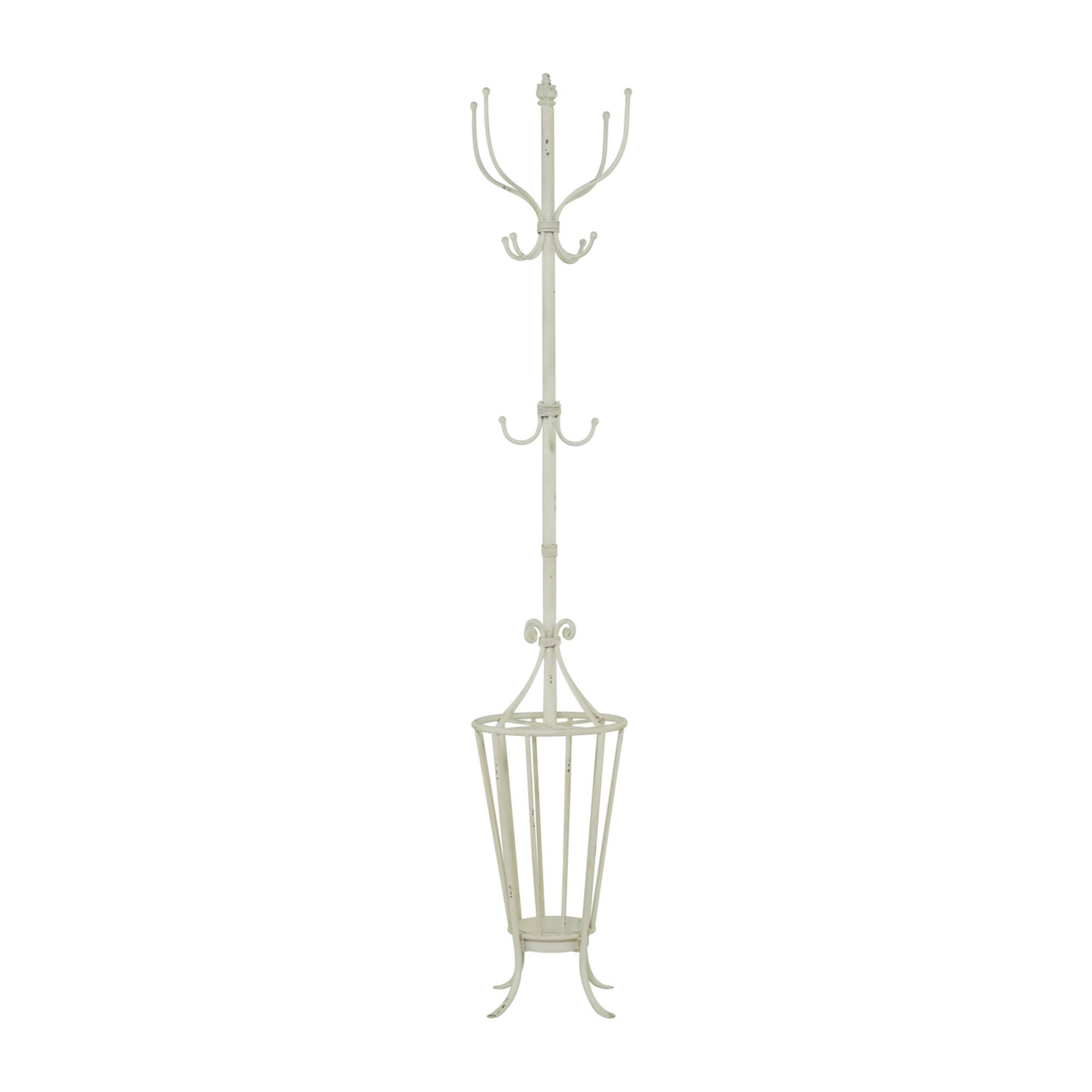 White Metal Farmhouse Coat Rack 72" x 15" x 15"